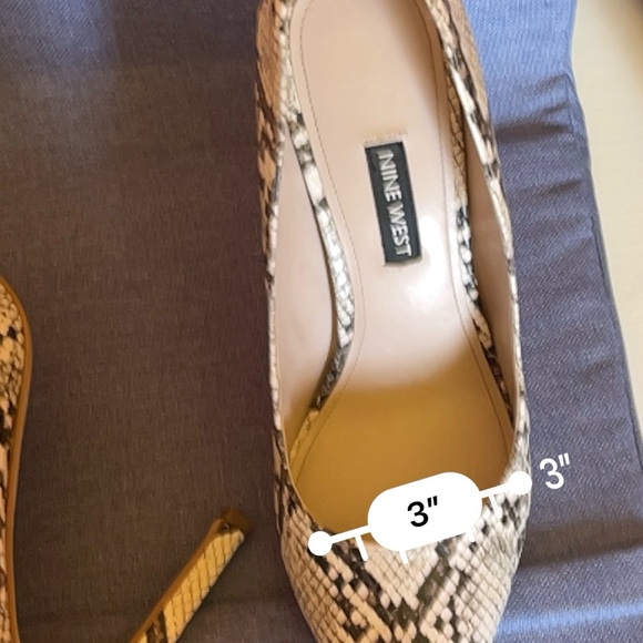 Nine West Black and Cream Snakeskin Heels - Picture 5 of 6